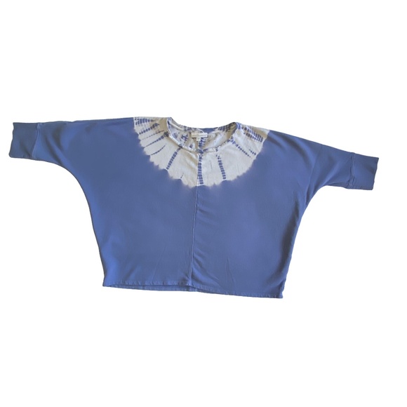 PURE JILL by J. JILL Organic Cotton Purple Tie Dye 3/4 Sleeves Crop Sweatshirt L - Picture 7 of 16